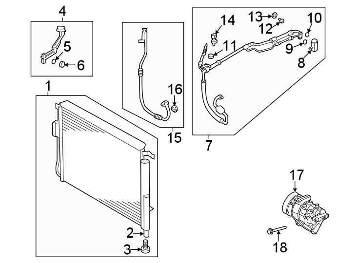 1Air conditioner & heater. Compressor & lines. Condenser.https://images.simplepart.com/images/parts/motor/fullsize/2313130.png