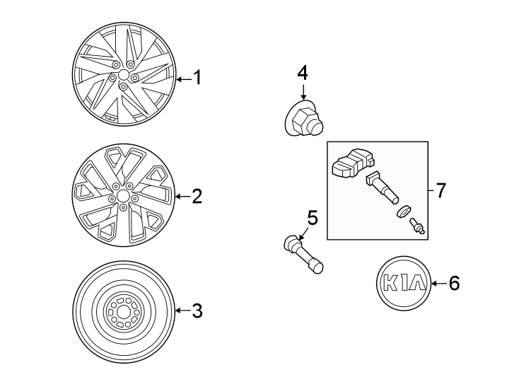 Diagram Wheels. for your Kia Sorento  