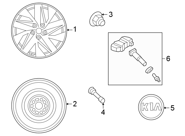 Diagram Wheels. for your Kia Sorento  