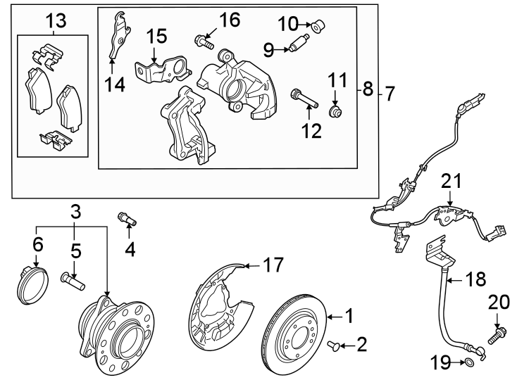 6Rear suspension. Brake components.https://images.simplepart.com/images/parts/motor/fullsize/2313690.png