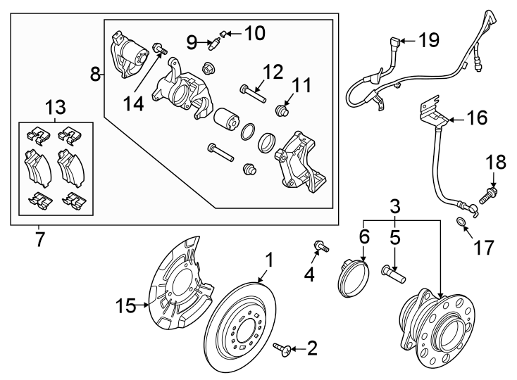 19Rear suspension. Brake components.https://images.simplepart.com/images/parts/motor/fullsize/2313692.png