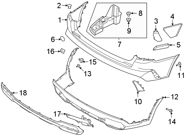 Kia Sorento Bumper Cover Stop (Left, Rear, Lower). S, EX - 866V2R5300 ...