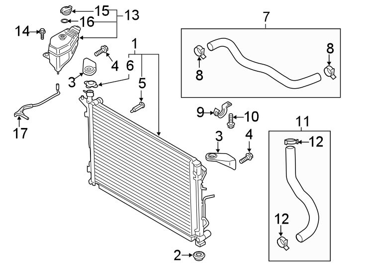 12Radiator & components.https://images.simplepart.com/images/parts/motor/fullsize/2315050.png