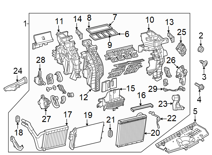 27Air conditioner & heater. Front evaporator.https://images.simplepart.com/images/parts/motor/fullsize/2315091.png