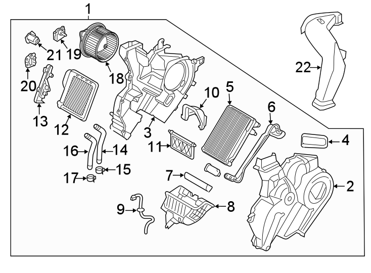 Diagram AIR CONDITIONER & HEATER. REAR EVAPORATOR. for your 2020 Kia Telluride   