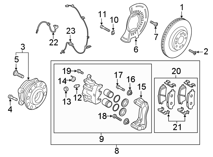 19FRONT SUSPENSION. BRAKE COMPONENTS.https://images.simplepart.com/images/parts/motor/fullsize/2315250.png