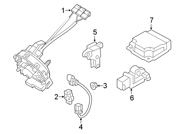 Diagram RESTRAINT SYSTEMS. AIR BAG COMPONENTS. for your 2023 Kia Seltos   