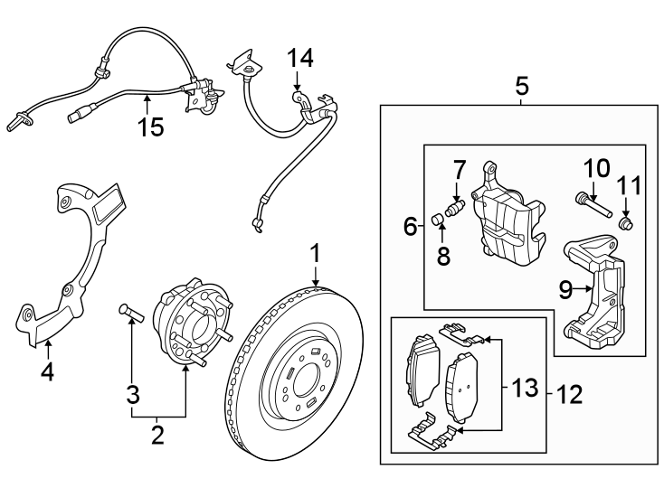 5Front suspension. Brake components.https://images.simplepart.com/images/parts/motor/fullsize/2325200.png