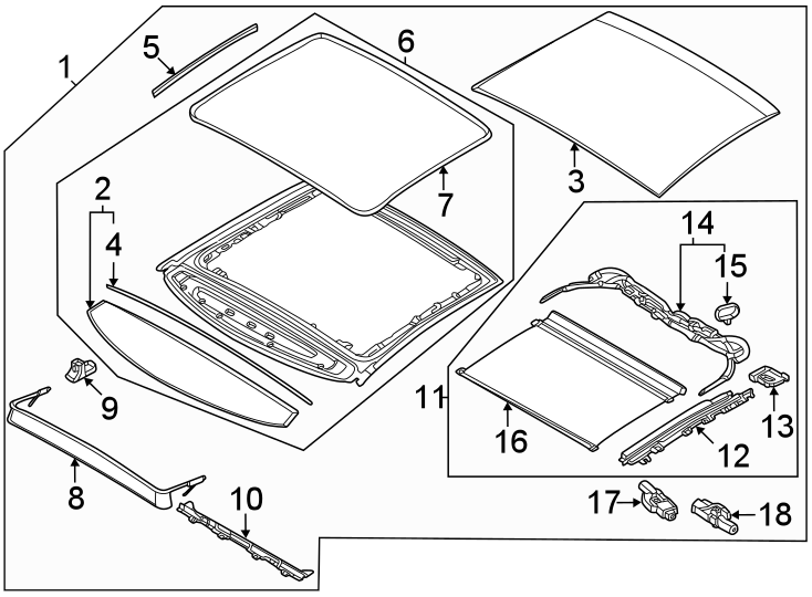 Diagram W/SUNROOF. for your 2013 Kia Sorento   
