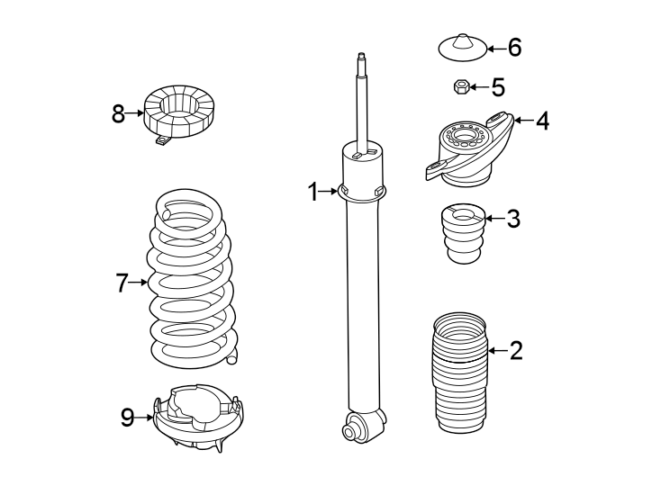 Diagram Rear suspension. Shocks & components. for your Kia EV6  