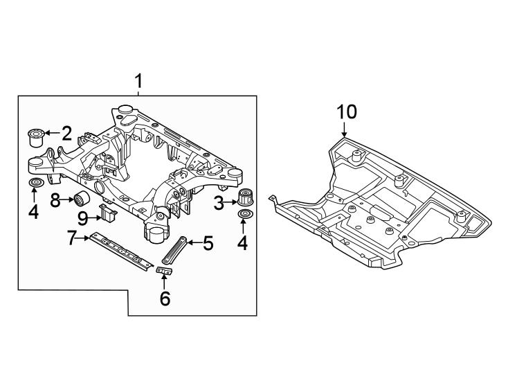 Diagram Rear suspension. Suspension mounting. for your Kia EV6  