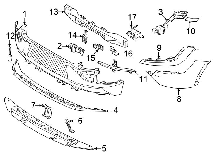 Diagram Rear bumper. Bumper & components. for your 2022 Kia Seltos   