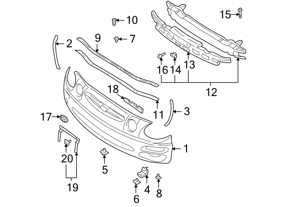 6Front bumper. Bumper & components.https://images.simplepart.com/images/parts/motor/fullsize/2410010.png