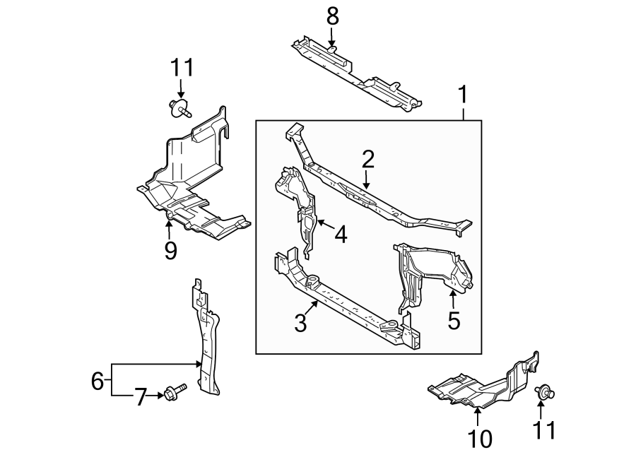 11RADIATOR SUPPORT.https://images.simplepart.com/images/parts/motor/fullsize/2410026.png