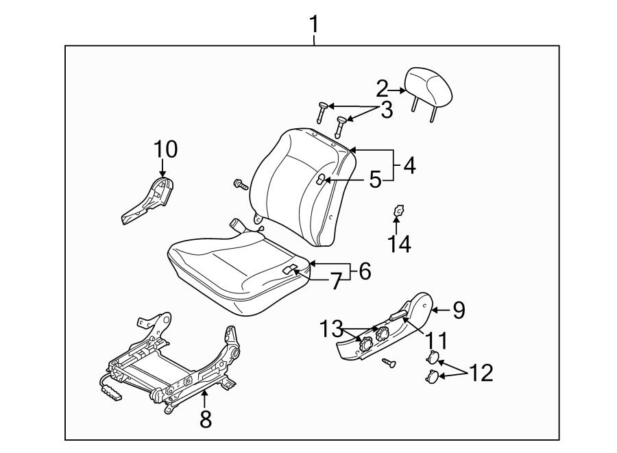 SEATS & TRACKS. FRONT SEAT COMPONENTS.