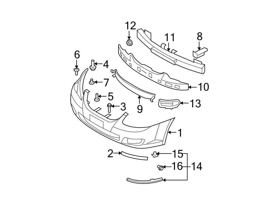 3FRONT BUMPER. BUMPER & COMPONENTS.https://images.simplepart.com/images/parts/motor/fullsize/2411006.png