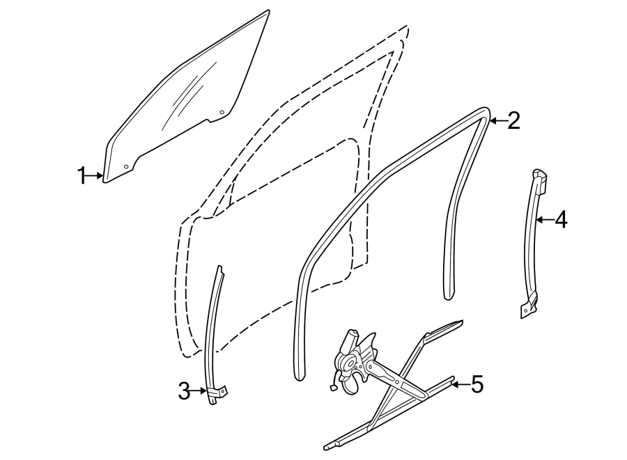 Diagram FRONT DOOR. GLASS & HARDWARE. for your 2021 Kia Sedona   