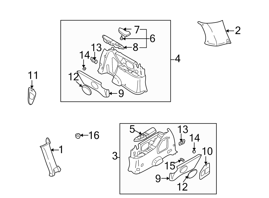 Diagram SIDE PANEL. INTERIOR TRIM. for your 2021 Kia Sedona   