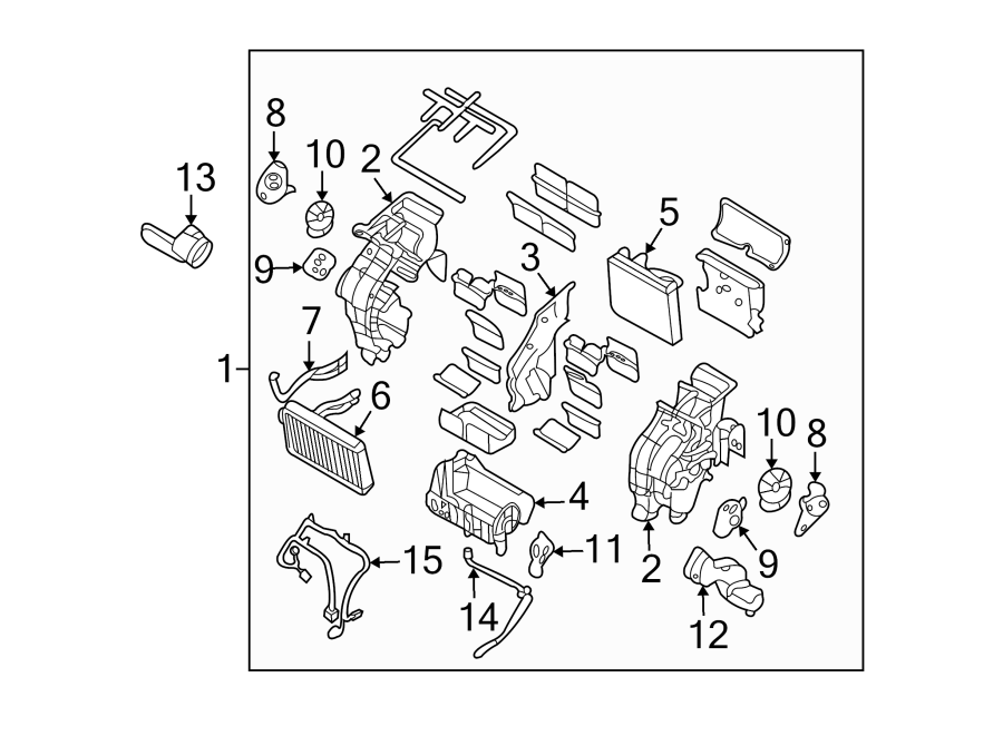 4Air conditioner & heater. Evaporator & heater components.https://images.simplepart.com/images/parts/motor/fullsize/2416070.png