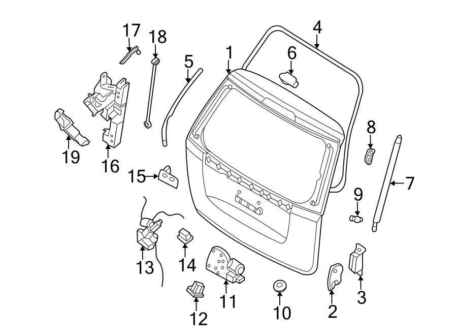 Diagram Gate & hardware. for your 2022 Kia Carnival   