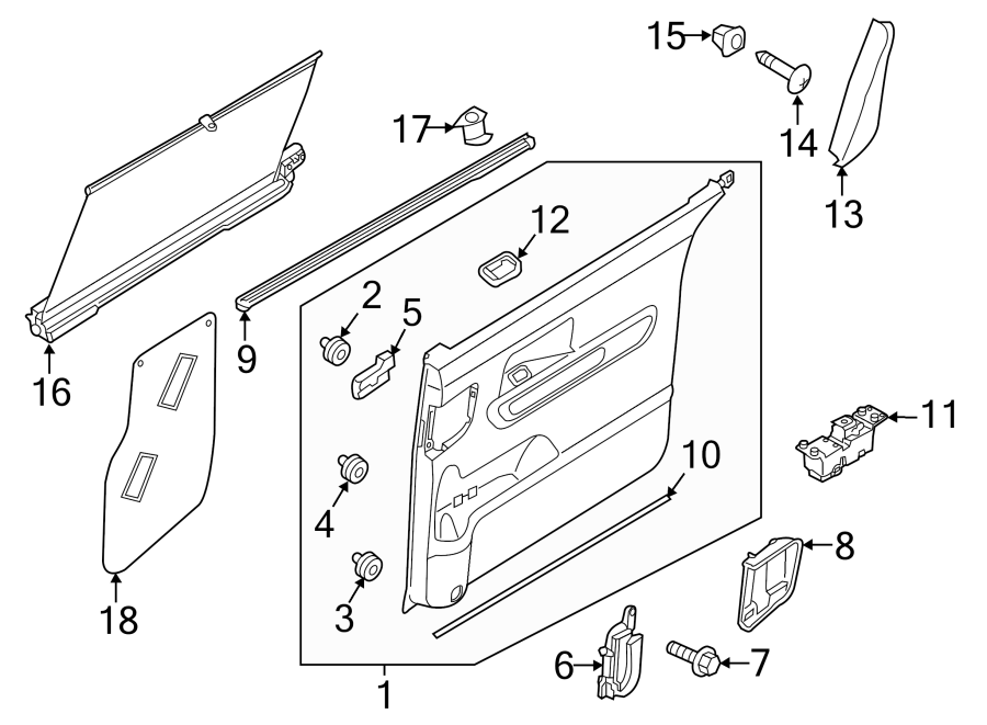 Diagram SIDE LOADING DOOR. INTERIOR TRIM. for your 2024 Kia K5   