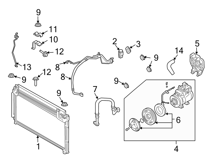 7AIR CONDITIONER & HEATER. COMPRESSOR & LINES. CONDENSER.https://images.simplepart.com/images/parts/motor/fullsize/2420042.png