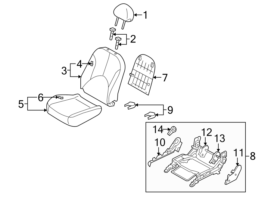 1Seats & tracks. Front seat components.https://images.simplepart.com/images/parts/motor/fullsize/2421330.png