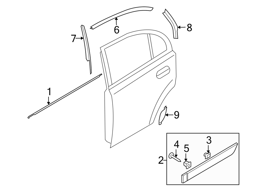 5REAR DOOR. EXTERIOR TRIM.https://images.simplepart.com/images/parts/motor/fullsize/2421460.png