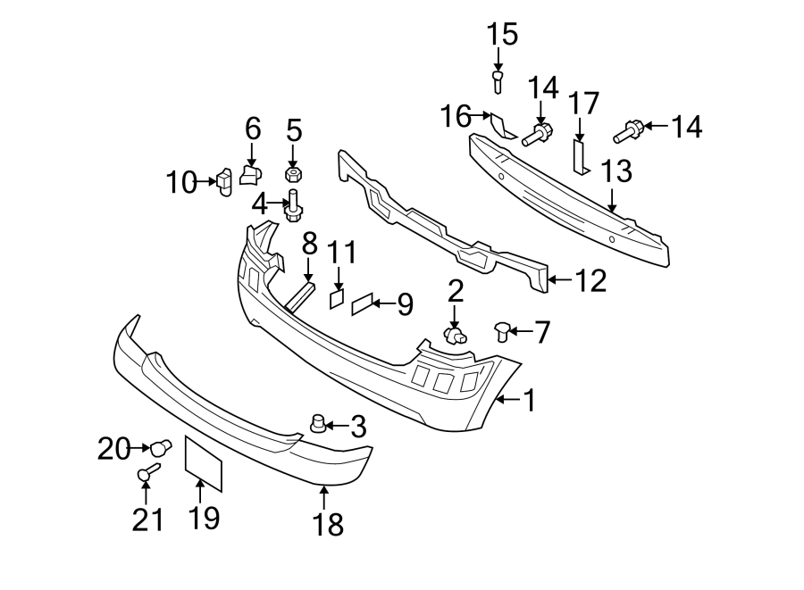 15Rear bumper. Bumper & components.https://images.simplepart.com/images/parts/motor/fullsize/2421670.png