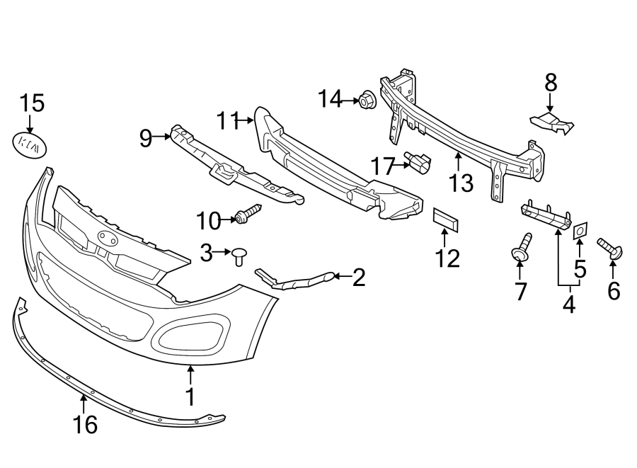 4FRONT BUMPER & GRILLE. BUMPER & COMPONENTS.https://images.simplepart.com/images/parts/motor/fullsize/2422015.png