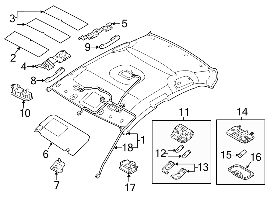Diagram INTERIOR TRIM. for your 2010 Kia Sedona   
