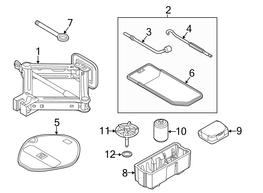 Diagram REAR BODY & FLOOR. JACK & COMPONENTS. for your 2012 Kia Forte 2.0L Theta II M/T LX Sedan 
