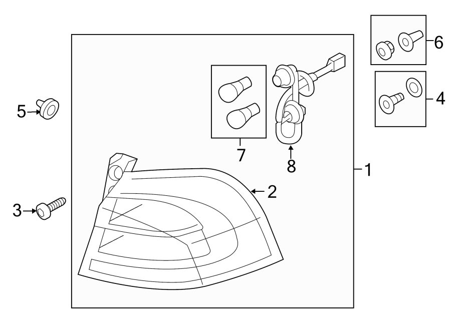 Diagram REAR LAMPS. TAIL LAMPS. for your 2021 Kia Rio   