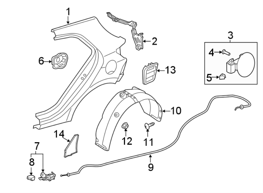 Diagram QUARTER PANEL & COMPONENTS. for your Kia