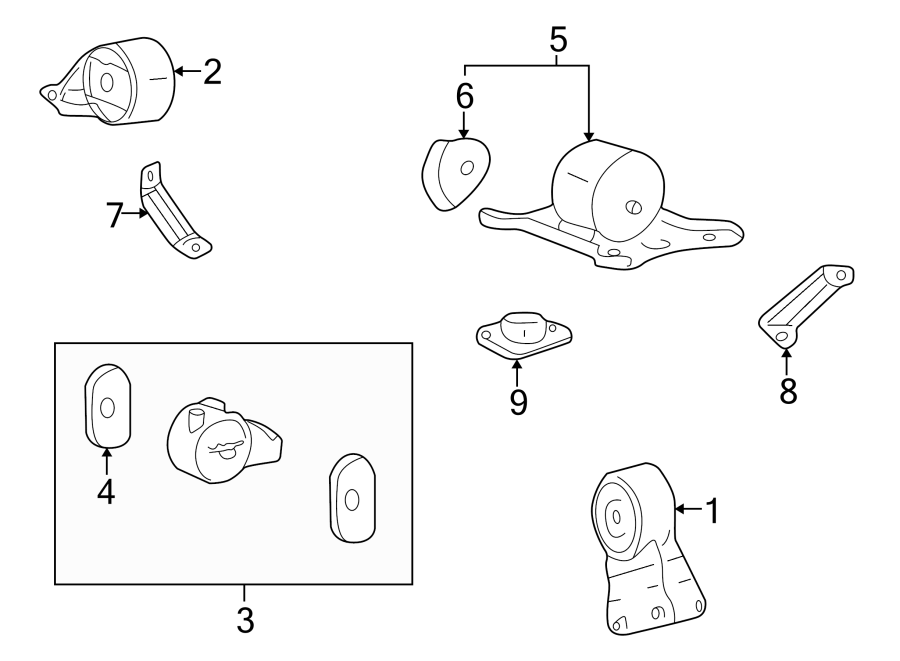 1ENGINE / TRANSAXLE. ENGINE & TRANS MOUNTING.https://images.simplepart.com/images/parts/motor/fullsize/2430250.png