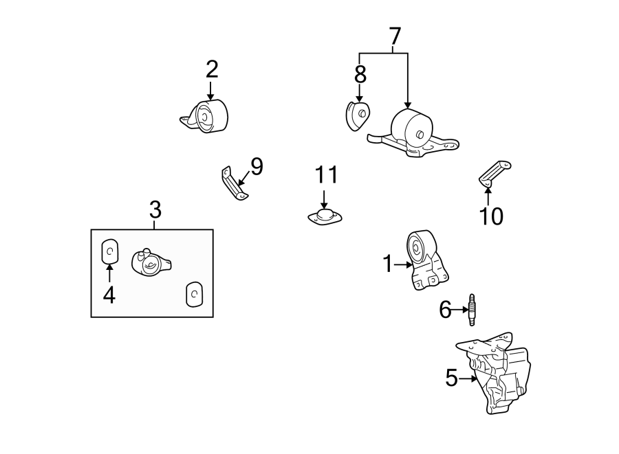 1ENGINE / TRANSAXLE. ENGINE & TRANS MOUNTING.https://images.simplepart.com/images/parts/motor/fullsize/2430340.png