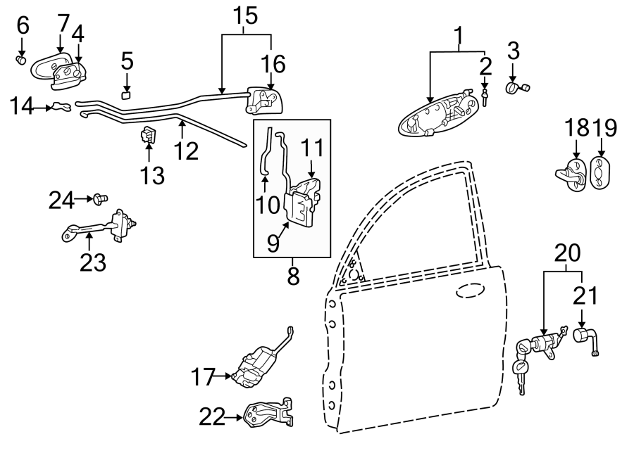 6Front door. Lock & hardware.https://images.simplepart.com/images/parts/motor/fullsize/2430630.png