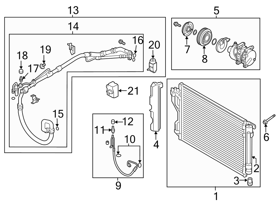 21AIR CONDITIONER & HEATER. COMPRESSOR & LINES. CONDENSER.https://images.simplepart.com/images/parts/motor/fullsize/2433086.png