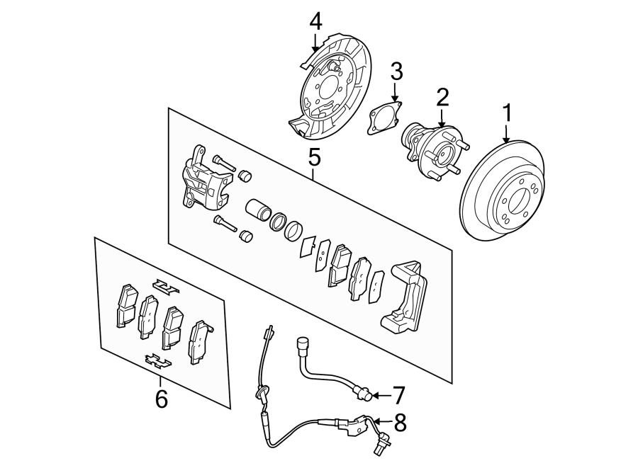 Diagram REAR SUSPENSION. BRAKE COMPONENTS. for your 2014 Kia Sportage   