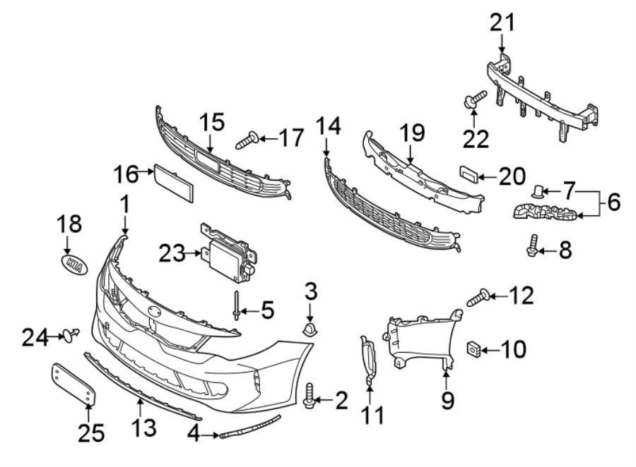 9Front bumper & grille. Bumper & components.https://images.simplepart.com/images/parts/motor/fullsize/2436012.png