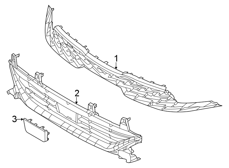 3Front bumper & grille. Grille & components.https://images.simplepart.com/images/parts/motor/fullsize/2440025.png