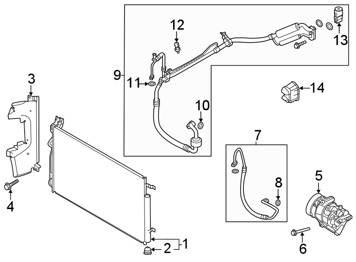 6Air conditioner & heater. Compressor & lines. Condenser.https://images.simplepart.com/images/parts/motor/fullsize/2440090.png