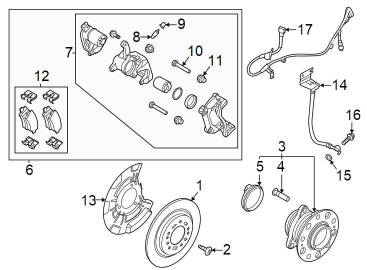 6Rear suspension. Brake components.https://images.simplepart.com/images/parts/motor/fullsize/2440617.png