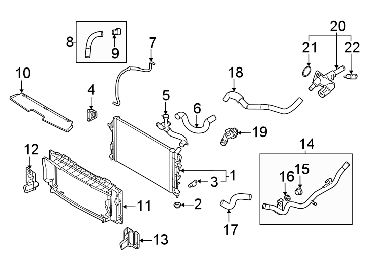 8Radiator & components.https://images.simplepart.com/images/parts/motor/fullsize/2442055.png