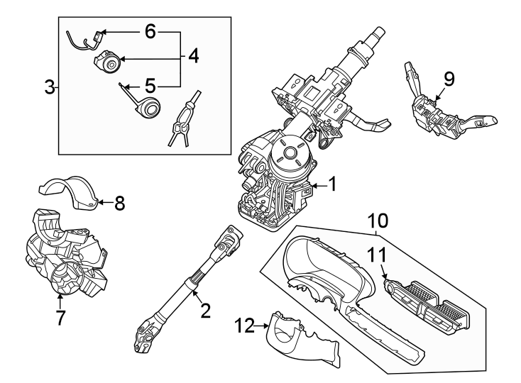 Diagram Steering column assembly. for your Kia