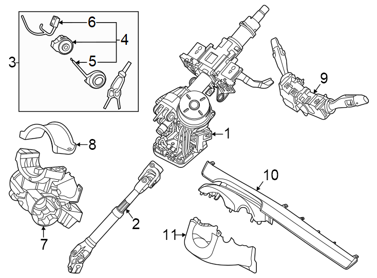 Diagram Steering column assembly. for your Kia