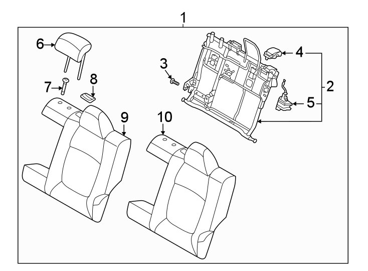 Seats & tracks. Rear seat components.