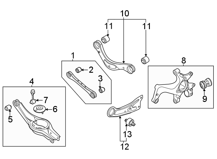 Rear suspension. Suspension components.