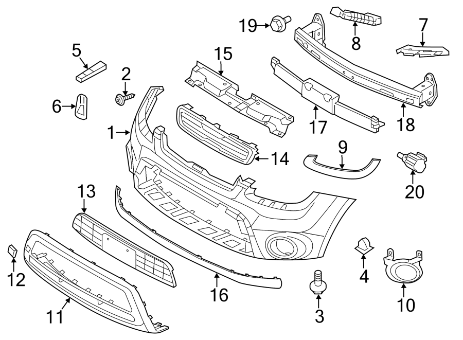 20FRONT BUMPER & GRILLE. BUMPER & COMPONENTS.https://images.simplepart.com/images/parts/motor/fullsize/2455012.png