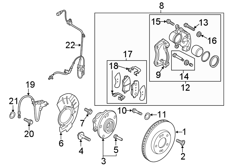 19FRONT SUSPENSION. BRAKE COMPONENTS.https://images.simplepart.com/images/parts/motor/fullsize/2457242.png